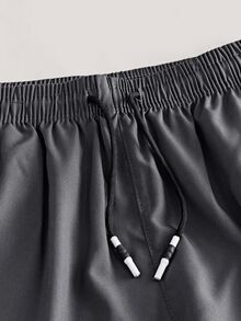 Driftmere Men's Summer Lightweight Drawstring Waist Tapered Leg Pants - Dark Grey - View 5