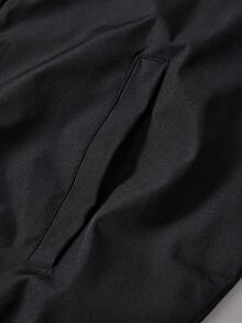 Driftmere Baseball Collar Jacket, Casual Versatile Zip-Up Windbreaker Sports Black - Black - View 7
