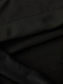 Mainfolk Men's Casual Standard Size Black Pullover Sweatshirt With Embroidered Collar, Spring/Autumn - Black - View 7