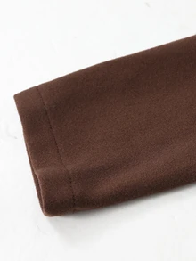 Yalmera Winter Clothes Women's Brown Cropped WoolBlend Jacket, Overcoat Stand Collar - Brown - View 6