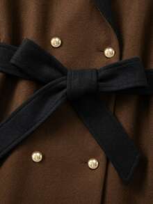 Yalmera Women's Decorative Casual Versatile Everyday Long-Sleeved Jacket - Chocolate Brown - View 4