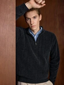 Formmaro Old Money Men's Autumn/Winter Pullover Knit Sweater,Fall/Winter Unisex Style, Couple Outfit, Best Holiday Gift - Navy Blue - View 4
