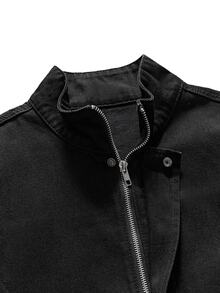 FeverCity Men's Black Zipper Long Sleeve Top - Black - View 6