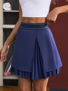 CourtClass 2-In-1 Pleated Pocket Tennis Sports Skort - White - View 3