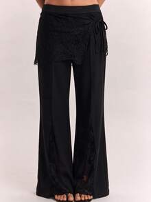SHEIN BAE Women's Solid Color Casual Daily Wear Suit Pants - Black - View 1
