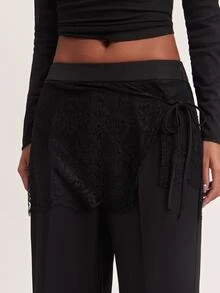 SHEIN BAE Women's Solid Color Casual Daily Wear Suit Pants - Black - View 6