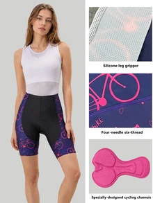 Exploreva Women's Colorblock Casual Versatile Daily Commute Cycling Shorts - Hot Pink - View 5