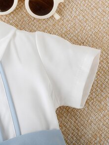 Souflis Souflis Body elegante y de caballero para bebé niño, para baby shower de verano y revelación de bebé a la familia, a rayas azules y blancas - Celeste - Ver 6