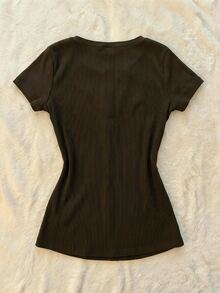 IslaSuriya Women's Korean Style Letter Print 2 In 1 T-Shirt - Brown - View 2