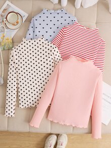 SHEIN 4件組青少年女孩T恤 - 彩色 - 查看 6