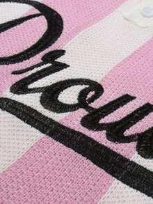 NEOSTRIT Men's Letter Stripe Long Sleeve Casual Loose Fit Sweater - Pink - View 4