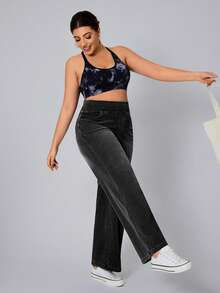 Flexra Plus Size Soft Medium Wash Elastic Denim Jeans - Black - View 6