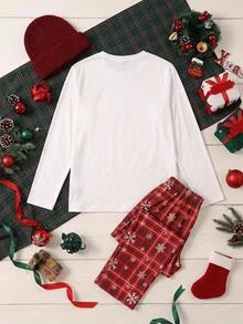 SHEIN Christmas Long Sleeve Long Pants Men's Loungewear - Multicolor - View 3