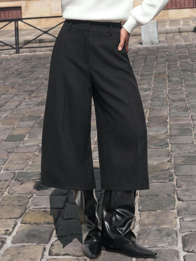 Maija Γυναικεία φαρδιά χαλαρά casual καπρί παντελόνια μονόχρωμα, για έξοδο και γραφείο, ρούχα εργασίας για γυναίκες, φθινοπωρινά ρούχα