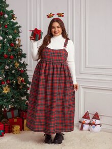 SHEIN CURVE+ Plus Size 22W Loose Casual Daily Office Wear Dress - Red - View 5