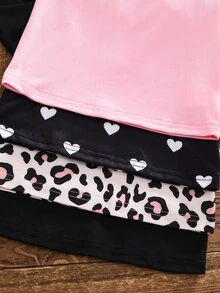 SHEIN 4PCS Young Girls T-Shirts Young Girl Young Girl - Multicolor - View 3