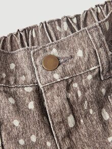 LUMIGAL Quần jeans ống rộng nữ màu nâu họa tiết thiết kế túi, phong cách thường ngày mùa thu đi brunch - Nhiều màu - Xem 9