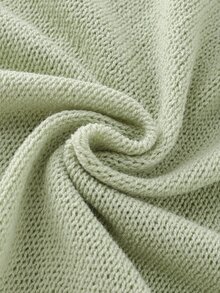 SHEIN Raffinéa Sage Green,Summer,Elegant,Date Women Ruffled Trim Short-Sleeved Cardigan Knit Top,Simple Vintage Style Loose-Fitting Short-Length Business Commuting - Mint Green - View 12