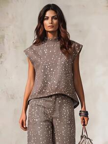 LUMIGAL Women's All-Over Print Casual Versatile Daily Denim Top Travel Summer - Multicolor - View 11