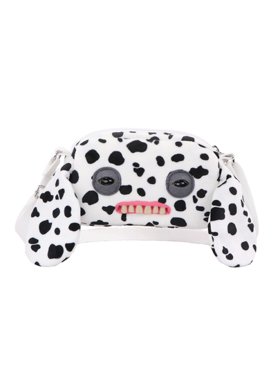 Fuggler Big Head Collection (Annoyed Alien-Spotted) Plush Crossbody Bag Expressive Face Cute With Attitude