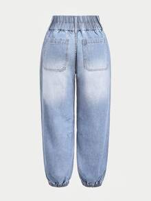 LUMIGAL High Waist Slant Pocket Jogger Jeans - Light Wash - View 4