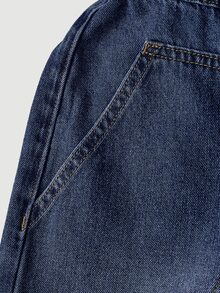 LUMIGAL Quần jeans jogger cạp cao túi chéo - Rửa tối - Xem 8
