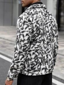 Manfinity Homme 男士厚羊毛長袖夾克，冬季 - 彩色 - 查看 2