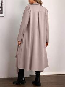 Vionelle Plus Size Casual Waterfall Collar Long Jacket Fall Women ...
