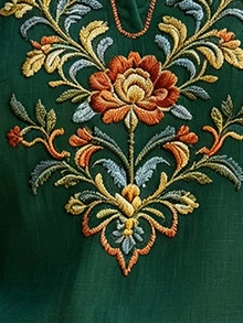 SHEIN LUNE 女款花卉圖案休閒波西米亞風日常穿著襯衫 度假深綠色秋季 - 彩色 - 查看 3