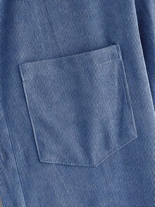HIMLAND Loose Men's Letter Patch Weave Casual Long Sleeve Shirt And Pants 2 Pieces Set - Blue - View 10