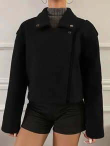 Livesso New Autumn Casual Loose Windbreaker Style Jacket For Women School - Black - View 8