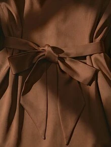 GlowEve Women's Fashion Vintage Button Long Sleeve Shirt Office - Brown - View 4