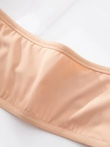SHEIN 升级版双前扣加垫聚拢文胸，易于穿戴 - 卡其色 - 查看 8