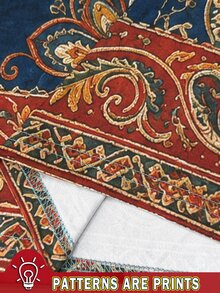 Pensoire Pensoire 女款波西米亞風花卉仿刺繡V領翻領T恤，休閒短袖夏季度假上衣 - 彩色 - 查看 5