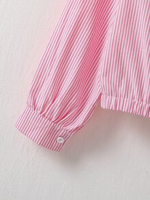 SHEIN 青少年女孩秋季白色長袖對比色拼接連帽拉鍊夾克，休閒圖案可愛酷感返校校外穿搭外套 - 彩色 - 查看 7