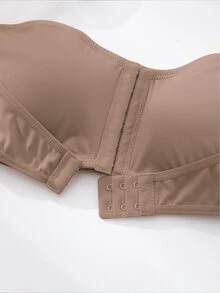 SHEIN Sujetador con cierre delantero acolchado y push up, fácil de usar - Marrón Mocha - Ver 7