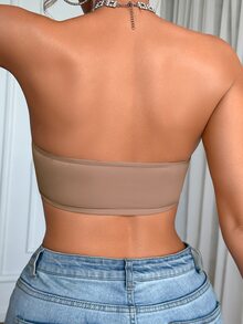 SHEIN Sujetador con cierre delantero acolchado y push up, fácil de usar - Marrón Mocha - Ver 4