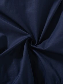 SHEIN 1件女童秋冬新款返校深藍色拉鍊夾克，可愛蝴蝶結刺繡長袖外套，小女孩斑馬紋翻領休閒上衣，韓風時尚棒球夾克風衣，兒童百搭旅行保暖冬季穿搭，校園風寬鬆落肩外套 - 藏蓝色 - 查看 9