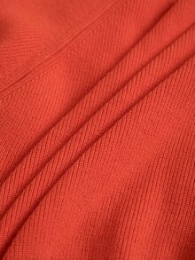 MOTF PREMIUM 1PC ROUND NECK CASUAL MULTI-PURPOSE MINIMALIST LONG SLEEVE BUTTON KNIT SWEATER, SUITABLE FOR AUTUMN/WINTER WEAR. - Orange - View 8