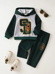 SCOOBY-DOO X SHEIN Baby Boy Letter Cartoon Print Hoodie And Pants Casual Daily Outfit - Multicolor - View 2