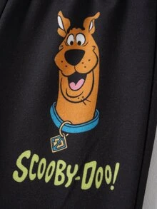 SCOOBY-DOO X SHEIN Baby Boy Cartoon Pattern Long Sleeve Sweatshirt And Pants Casual Daily Outfit - Black - View 7