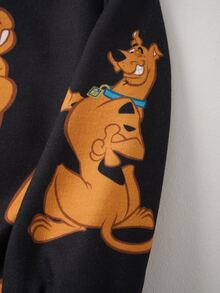 SCOOBY-DOO X SHEIN Baby Boy Cartoon Pattern Long Sleeve Sweatshirt And Pants Casual Daily Outfit - Black - View 5