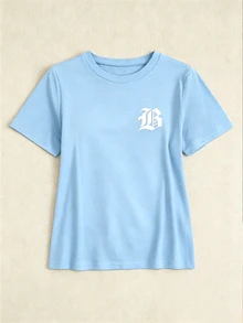 Zolique Women's Casual Fitted Short Sleeve T-Shirt - Blue - View 5