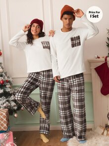 Chillnights Men's Casual Home Plaid Fleece Loungewear Set - Multicolor - View 7