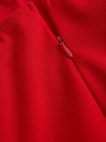 SHEIN MOD 加白色纯色紧身胸衣结构吊带连衣裙 - 紅色 - 查看 5