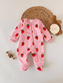 SHEIN Newborn Baby Autumn Pajamas - Pink - View 3