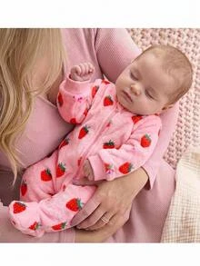 SHEIN Newborn Baby Autumn Pajamas - Pink - View 1