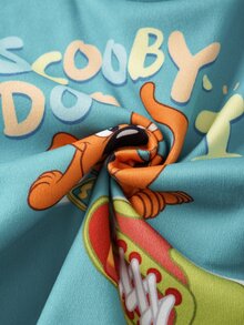SCOOBY-DOO X SHEIN Baby Boy Cartoon Print Top And Leggings Loungewear Set - Green - View 5