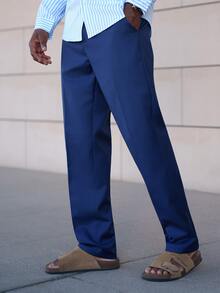 thenoahjr thenoahjr Men's Long Plain Formal Suit Pants, Fall - Navy Blue - View 3