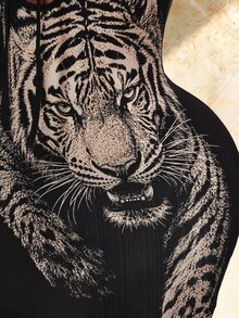 Amplova Women's Wild Tiger Print Cutout Backless Mini Dress - Black - View 5
